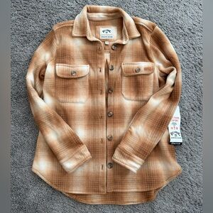 Billabong Tan Plaid Fleece Shirt